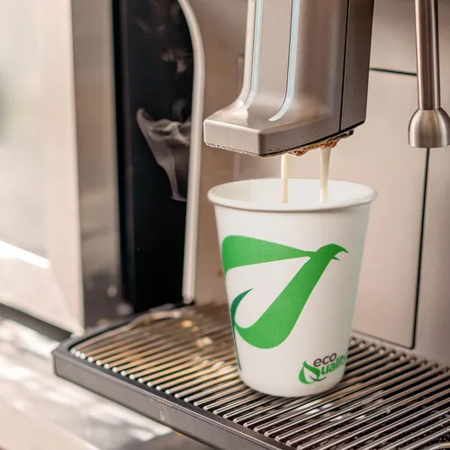 Miniatura 5 de EcoQuality Vasos de papel compostables de 12 onzas, tazas de café de papel blanco biodegradables desechables con forro de ácido poliláctico (PLA)