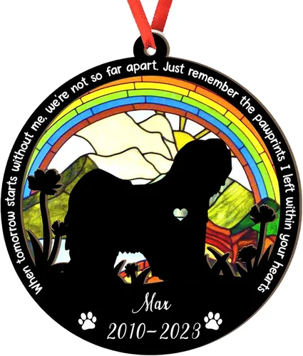 Miniatura 57 de Adorno personalizado para atrapasoles de sabueso afgano, adorno de Navidad de sabueso afgano, regalo para perro amante, sabueso afgano conmemorativo