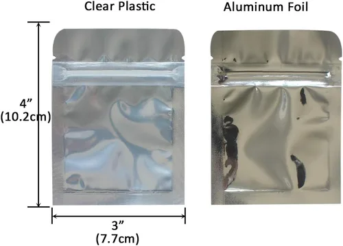 Miniatura 3 de Paquete de 200 bolsas de Mylar con cremallera de 3 x 4 pulgadas, bolsas de plata transparente resellables, bolsas reutilizables de papel de aluminio