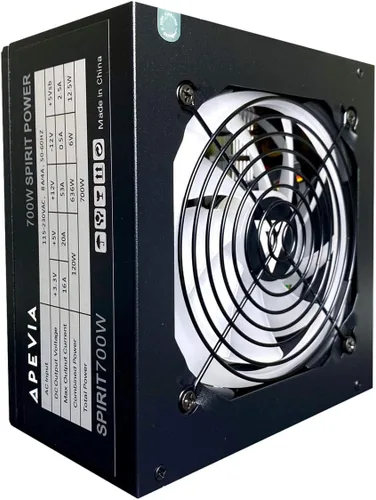 Miniatura 2 de Apevia ATX-SR700W Spirit ATX Fuente de alimentación con ventilador LED blanco de 4.724 in controlado automáticamente térmicamente, interruptor