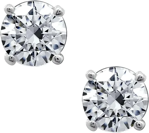 Miniatura 6 de Tienda Essentials Yellow Gold Plated, Platinum or Rose Gold Plated Sterling Silver Infinite Elements Cubic Zirconia Stud Earrings White, Blue