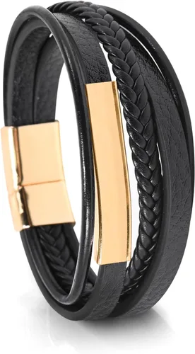 Miniatura 13 de Hamoery Men Leather Bracelet Punk Braided Rope Alloy Bracelet Bangle Wristband