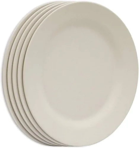 Miniatura 8 de Juego de platos llanos de 11 pulgadas, platos de pasta extra grandes, platos irrompibles, vajilla ligera de paja de trigo para ensalada, vajilla