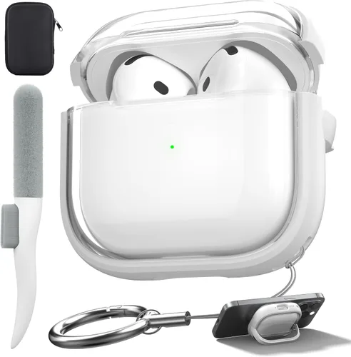 Miniatura 38 de Valkit Funda compatible con AirPods Pro, transparente con kit de limpieza, funda protectora de TPU suave para AirPods Pro Gen 2nd/1st 2023/2022/2019
