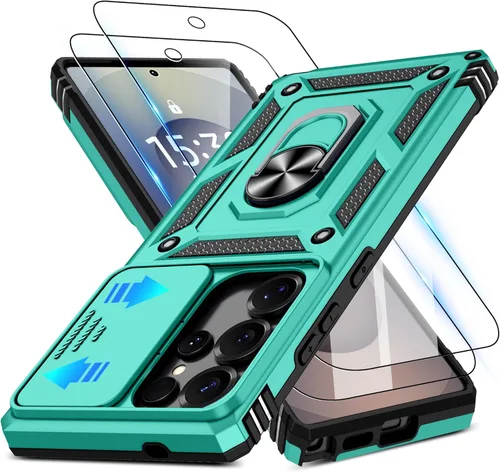 Miniatura 14 de ATUMP Funda para OnePlus Nord N200 5G con protector de pantalla HD con cubierta para cámara deslizante, soporte de anillo de rotación de 360°