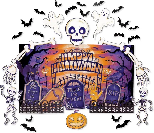 American Greetings Kit de decoración de coche para Halloween para maletero o golosina, cementerio (42 unidades)
