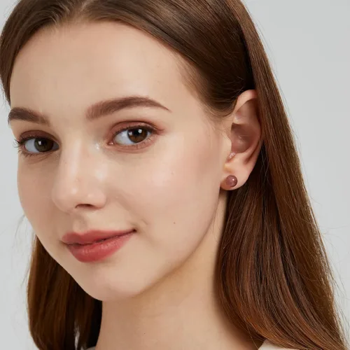 Miniatura 62 de Natural Stone Stud Earrings for Women 8mm Sterling Silver Genuine Gemstone Earrings Handmade Sterling Silver Crystal Stud Earrings for Women