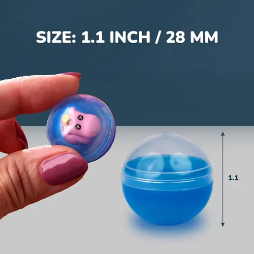 Miniatura 2 de Máquina expendedora de cápsulas, cápsulas redondas translúcidas vacías 250 piezas de 1.1 pulgadas, cápsulas de máquina de chicles a granel