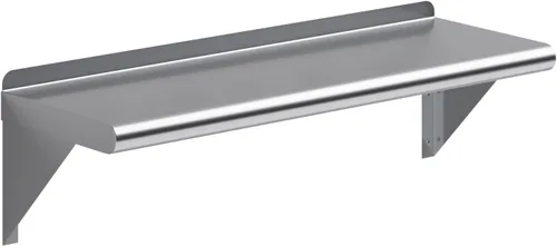 Miniatura 11 de AmGood Estante de pared de acero inoxidable de 60 pulgadas de largo x 6 pulgadas de profundidad Certificado NSF Estantería de metal