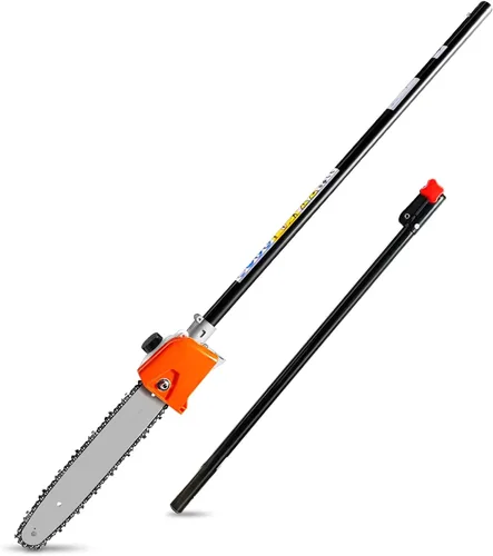 Kerlista Accesorio de sierra de poste de repuesto + accesorio de poste de extensión compatible con la mayoría de cabezales de desbrozadora Hus 128LD