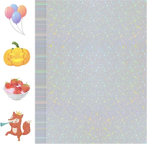 Miniatura 9 de 36 hojas de láminas laminadas holográficas transparentes, papel adhesivo autoadhesivo para papel adhesivo, láminas de vinilo transparentes