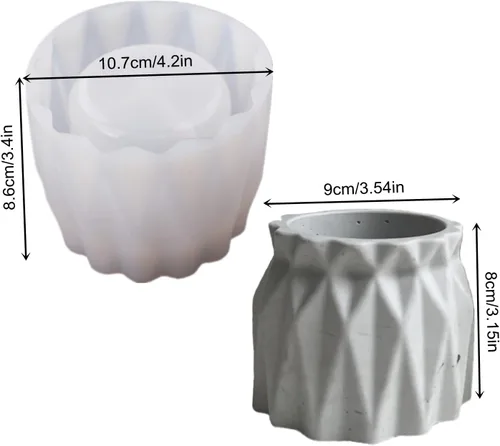 Miniatura 2 de Molde de Silicona para Florero de Flores Secas, Maceta de Concreto, Plantas Suculentas, Molde de Cemento Yeso Arcilla para Frasco de Vela/Contenedor