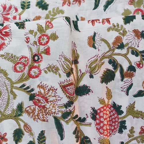Miniatura 11 de E-Tailor® Tela india hecha a mano, étnica, 100% algodón, estampado de bloque a mano, natural, para confección, costura, manualidades, tapicería, por