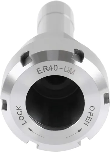 Miniatura 2 de Accusize Industrial Tools Mandril con boquilla Er40 con vástago R8, extremo de barra de tracción -20 de 7/16 '', máximo TIR 0.0002 '' O.D a I.D.