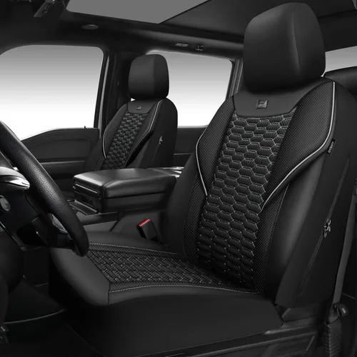 Miniatura 11 de CAR PASS Juego completo de fundas para asientos de automóvil de espuma 3D y cuero PU, lujosas fundas para asientos de cuero sintético transpirables