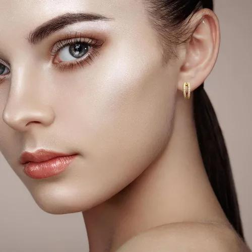 Miniatura 28 de 2 Pairs Double Hoop Earrings, Gold Cartilage Earrings for Women, Small Silver Helix Piercing Jewelry,Spiral Nose Ring Tiny Twist Earrings as Gift