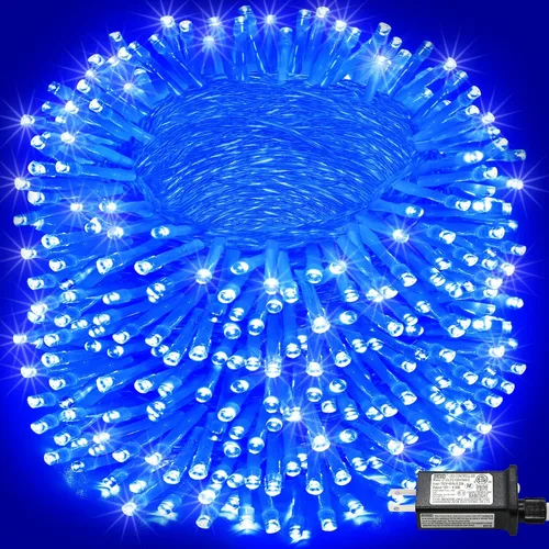 Miniatura 39 de Tira de 200 luces LED de 66 pies para exteriores, luces de Navidad conectables para interiores, cable transparente, impermeable, 8 modos de luces