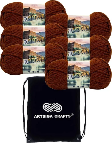 Miniatura 41 de Lion Brand Hometown New York White 135-100 (3 madejas - mismo lote de tinte) #6 S Bulky - Hila acrílica para crochet y tejer con bolsa para proyectos