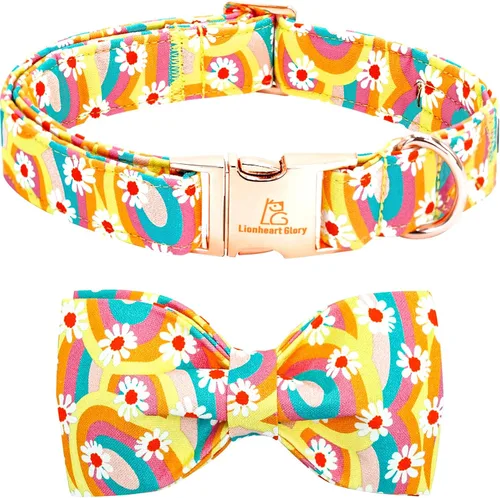 Miniatura 10 de Lionheart glory Collar de perro con lazo azul con lazo estampado de tiburón, collar para perro niño o niña, suave, duradero, ajustable, para perros