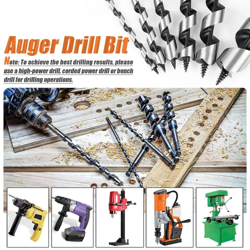 Miniatura 5 de Broca de taladro de 1-1/2 pulgadas x 9 pulgadas para madera, vástago hexagonal de 1-1/2 pulgadas, broca larga para madera suave y dura, plástico