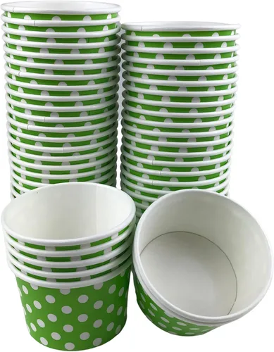 Miniatura 4 de MMvolesy Vasos de papel rosa de 12 onzas para helado, cuencos desechables de colores para postres para alimentos fríos y calientes, sopas, helados