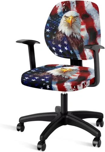 Miniatura 9 de Office Chair Covers with Arms Trendy American Flag Lightweight Computer Chair Slipcover Set of 2 Elastic Fabric Furniture Protector for Swivel