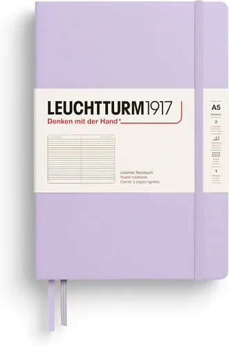 Miniatura 33 de LEUCHTTURM1917 - Cuaderno de tapa dura mediano A5 con 251 páginas numeradas para escritura y diario (lila, con puntos)