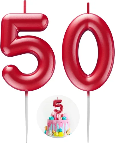 Miniatura 34 de Velas número 2 arcoíris con número 3D de feliz cumpleaños para decoración de fiesta de pastel de cumpleaños, suministros de celebración