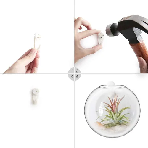Miniatura 5 de Mkono Maceta de propagación para colgar en la pared, terrario de vidrio, jarrones de flores para plantas de interior, decoración del hogar, sala