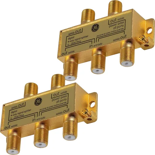 Miniatura 8 de GE 335 - Divisor de cable coaxial digital de 2 vías, 2.5 GHz 5-2500 MHz, compatible con RG6, funciona con TV HD, satélite, Internet de alta