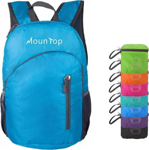 Miniatura 12 de MounTop Mochila resistente al agua plegable ligera al aire libre para viajes senderismo equitación Verde