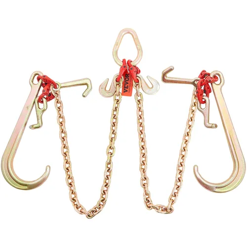 Miniatura 10 de VEVOR Cadena de brida en V, cadena de remolque de brida de 5/16 pulgadas x 2 pies, cadena de transporte de brida en V de grado 80, resistencia a