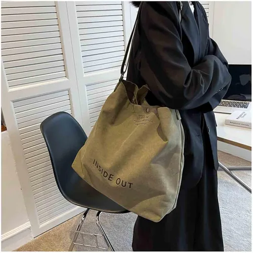 Miniatura 2 de Bolso de mano de lona grande para mujer, bolso de trabajo para hombro, bolso cruzado con asa superior, estilo vintage, estilo grunge, hobo