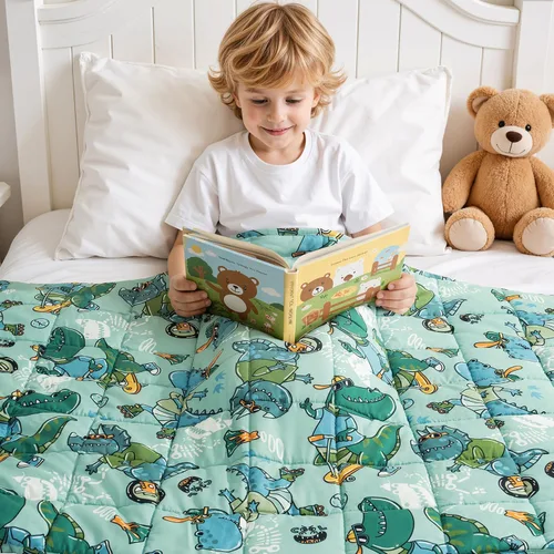 Miniatura 31 de Kivik Manta con peso de 3 libras, transpirable, pequeña y pesada, para dormir y relajarse, para cama, sofá, hogar, escuela, lavable a máquina
