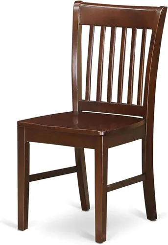 Miniatura 5 de East West Furniture NFC-MAH-W Norfolk Sillas de Comedor - Sillas con Asiento de Madera Maciza y Respaldo de Listones, Juego de 2, Caoba