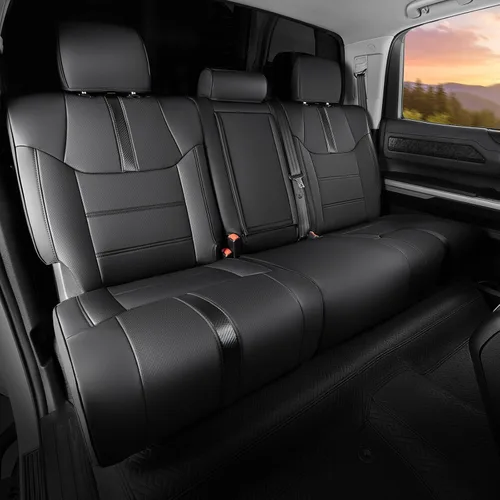 Miniatura 11 de Super Cover - Fundas de asiento delantero para Toyota Tundra 2014-2021 (solo asientos de cubo), protectores de asiento delantero de cuero