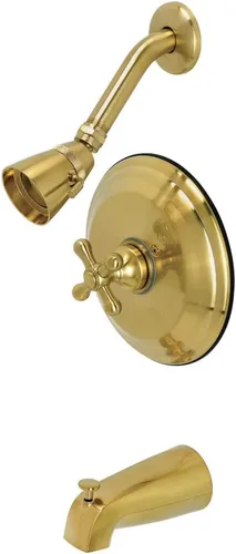 Kingston Brass KB3637AX Restoration Grifo de bañera y ducha con equilibrio de presión de un solo mango en latón cepillado Cobrizo cepillado