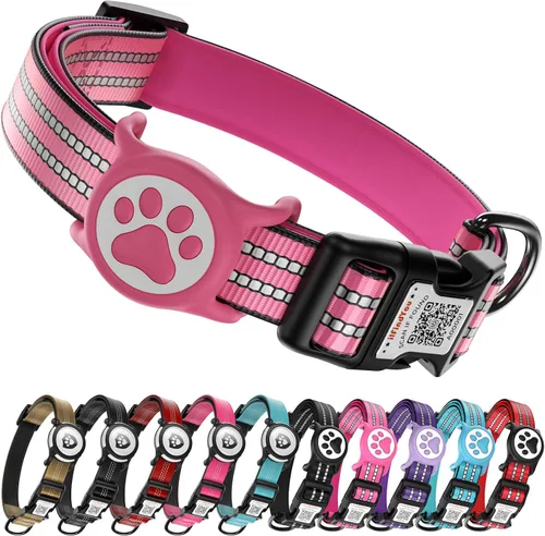 Miniatura 19 de Collar de Perro AirTag para Perros Grandes, Collar de Perro con AirTag de Apple Resistente al Agua IP68 con Soporte para AirTag, Reflectante, azul