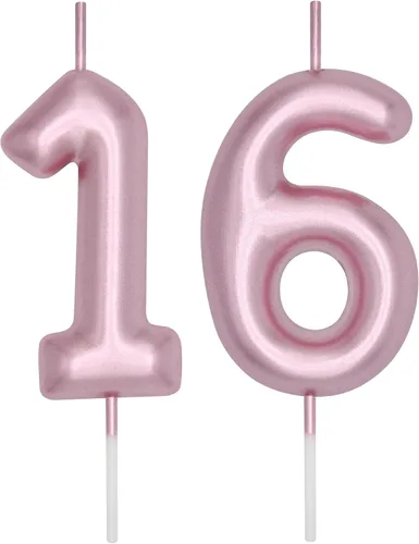 Miniatura 347 de DERVENTA Vela con números de 2.36 pulgadas, decoración perfecta para cumpleaños, brunch, postre, pastel, 1 pieza (número 0 rosa)