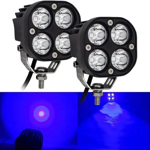 Miniatura 8 de Luces antiniebla LED rojas para conducción todoterreno, luces de trabajo auxiliares, 2 unidades, 40 W, 3 pulgadas, luces rojas de pesca para caza