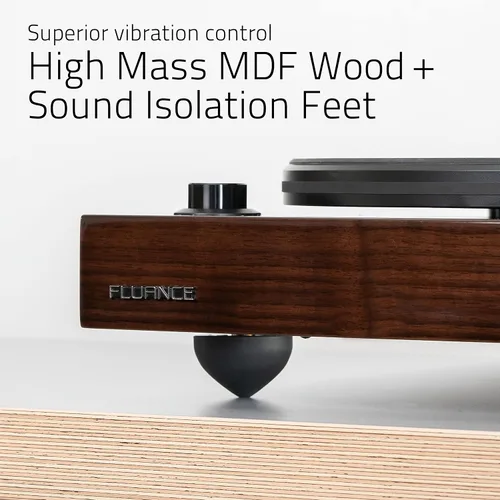 Miniatura 4 de Fluance RT82 - Tocadiscos de vinilo de alta fidelidad de referencia con cartucho Ortofon OM 10, motor de control de velocidad, peso de récord, lápiz