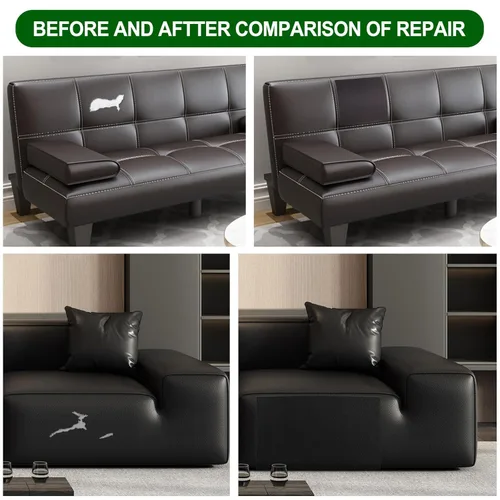 Miniatura 3 de Parche de Reparación de Cuero 36X158 Pulgadas Grande Cinta de Reparación de Cuero Autoadhesiva, Parches de Cuero de Retapizado para Muebles Sofá