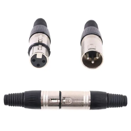 Miniatura 5 de Glarks Paquete de 20 conectores XLR de 3 pines macho/hembra, micrófono de audio, conector de enchufe de audio, carcasa plateada negra