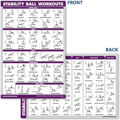 Miniatura 7 de QuickFit - Juego de 10 carteles de ejercicios: con mancuernas, suspensión, pesas rusas, bandas de resistencia, estiramientos, peso corporal