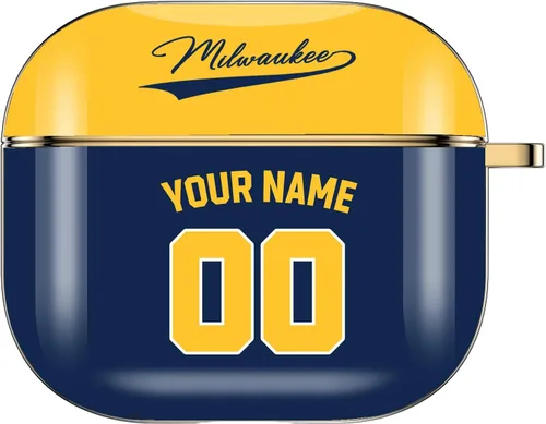 Miniatura 3 de Funda personalizada con nombre y número para AirPods Pro de 3ª generación Pro 2 (2019, 2021, 2022) con llavero personalizado, regalo para fanáticos
