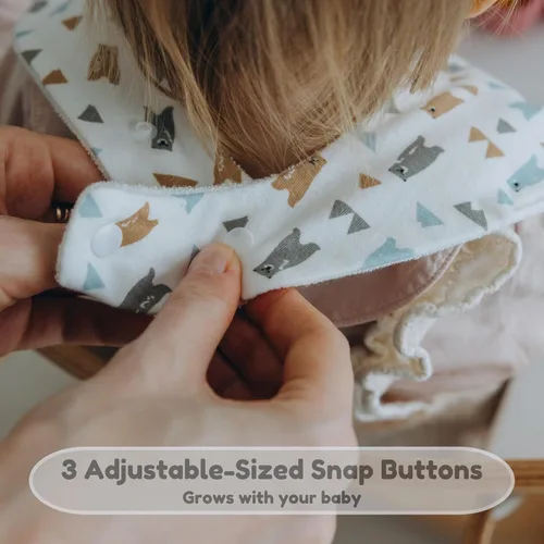 Miniatura 6 de Babero de gran tamaño para bebé, baberos impermeables extra grandes para niños de 6 a 24 meses, 100% algodón y bambú