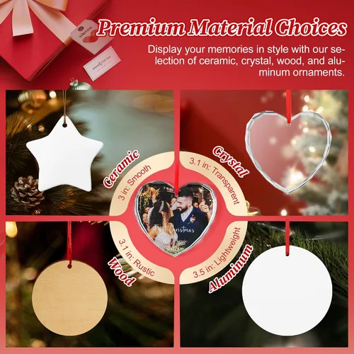 Miniatura 3 de Adornos de Navidad personalizados de doble cara con foto, adorno de Navidad personalizado 2025, adornos de corona de Navidad personalizados