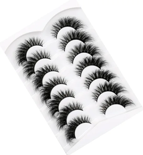 Miniatura 736 de Pooplunch - Pestañas postizas finas de visón sintético, estilo ojo de gato, naturales, cruzadas, tipo racimo, efecto 8D de volumen, tiras