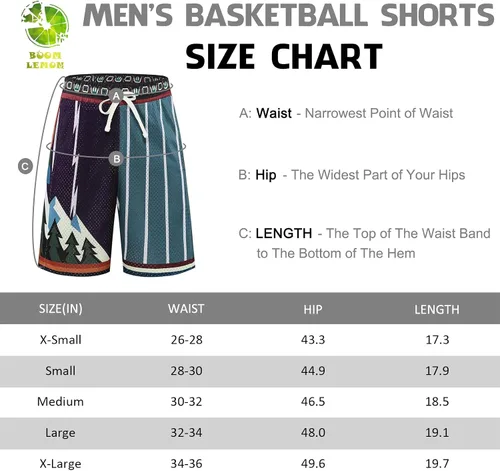 Miniatura 7 de BOOMLEMON Pantalones cortos de baloncesto para hombre, pantalones cortos deportivos de entrenamiento de hip hop, pantalones cortos de malla