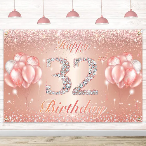 Miniatura 24 de Fondo de pancarta de feliz cumpleaños 10 – Suministros de decoración de fiesta de cumpleaños 10 para niñas o niños – Oro rosa 4 x 6 pies